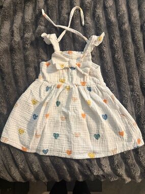 Unbranded Girls' White Heart-Print Sundress